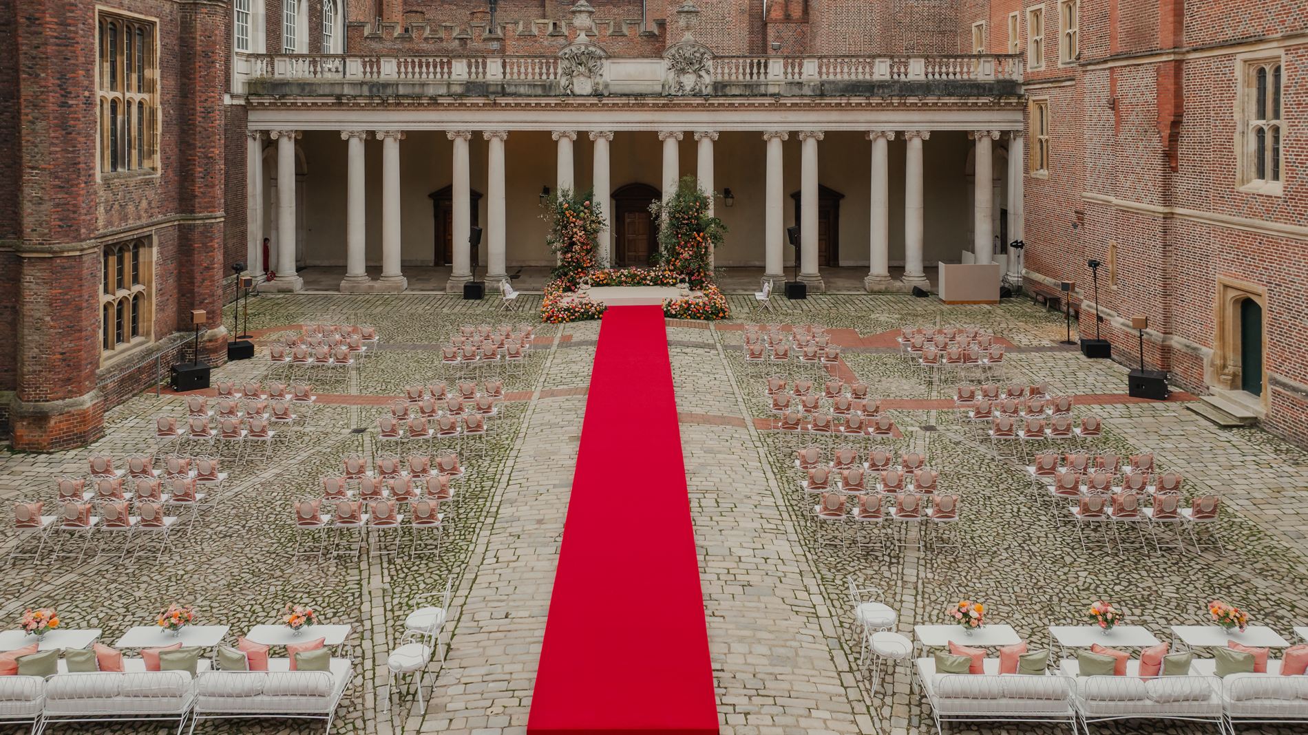 Indian Wedding Baraat in Base Court at Hampton Court Palace