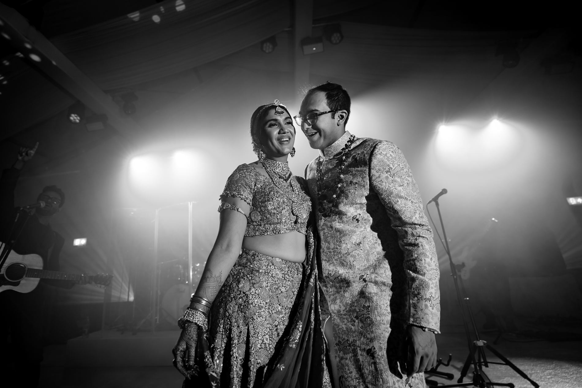 Joyful Couple Celebrating Their Luxury Indian Wedding