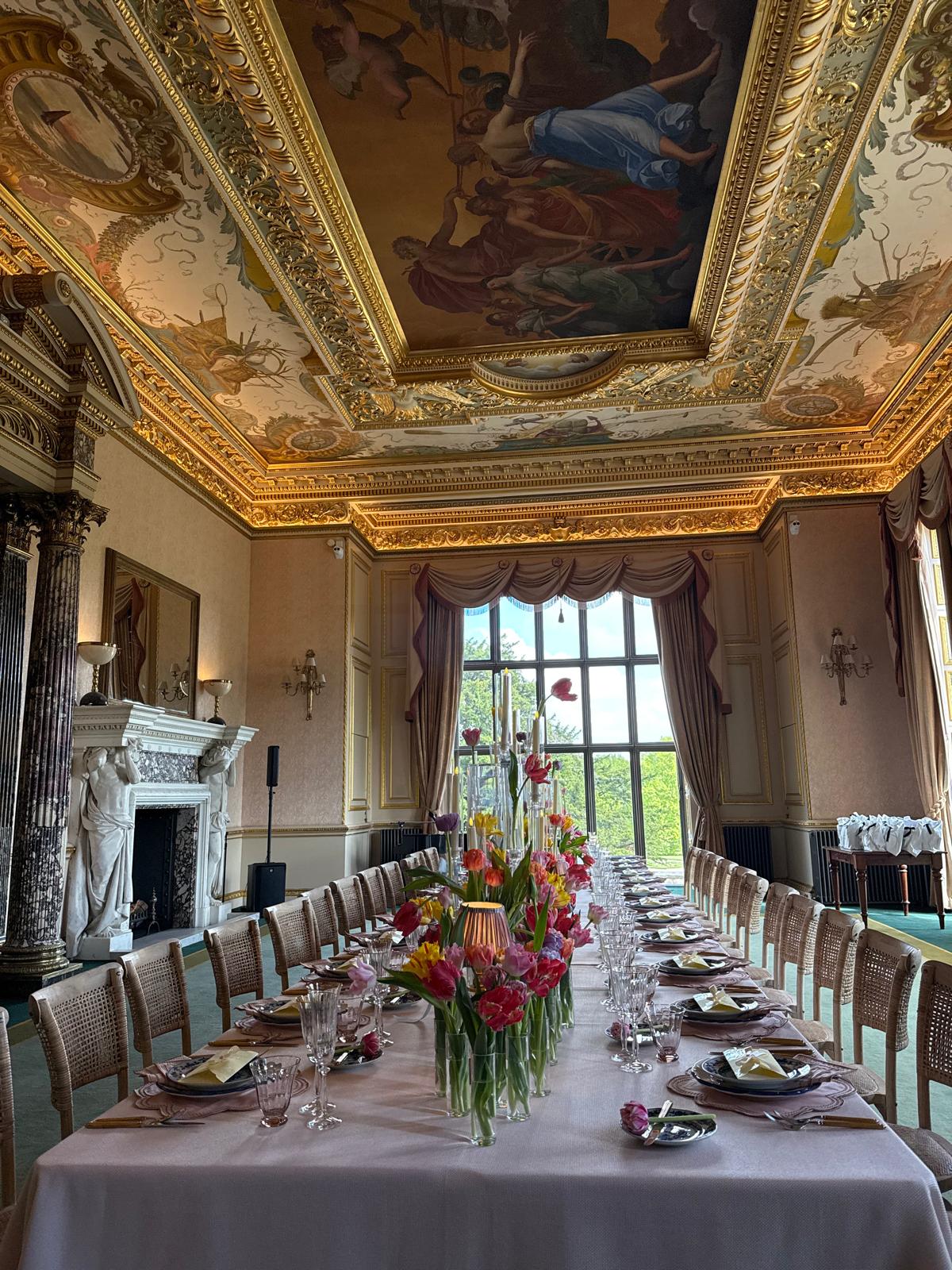 Wedding table at Ashridge House