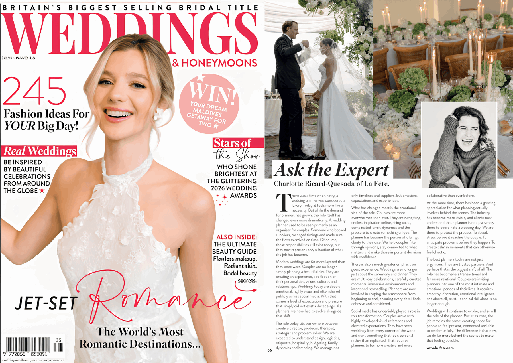 La Fete in Weddings and Honeymoons Magazine June 2026