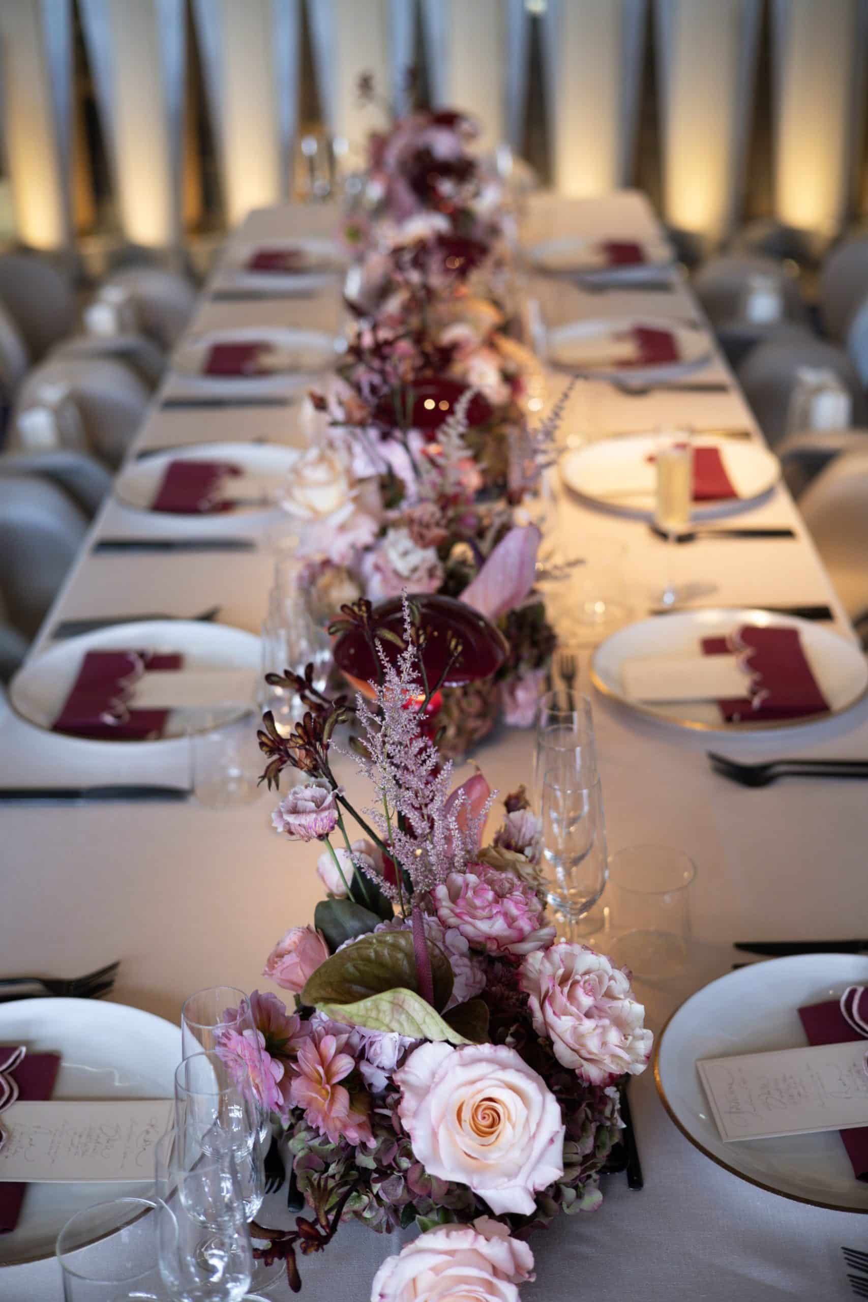 Long table floral runner CEO mindset lunch peninsula london